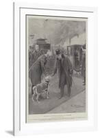 King Edward VII and the Railway Collecting-Dog Tim at Paddington-G.S. Amato-Framed Giclee Print