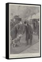 King Edward VII and the Railway Collecting-Dog Tim at Paddington-G.S. Amato-Framed Stretched Canvas