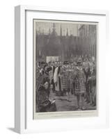 King Edward Vii's First Distribution of Maundy Money at Westminster Abbey on Maundy Thursday-Thomas Walter Wilson-Framed Giclee Print