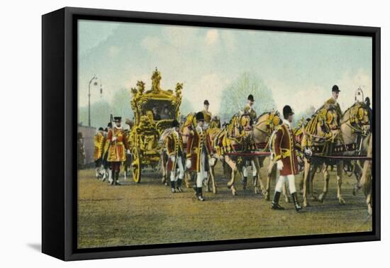 King Edward VII's State Coach Used for Opening of Parliament, 1910-null-Framed Stretched Canvas