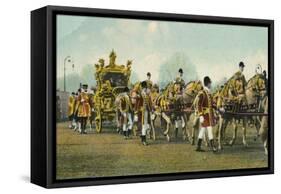 King Edward VII's State Coach Used for Opening of Parliament, 1910-null-Framed Stretched Canvas