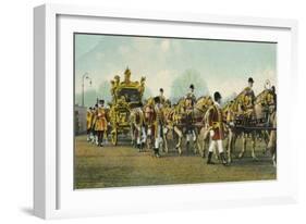 King Edward VII's State Coach Used for Opening of Parliament, 1910-null-Framed Giclee Print