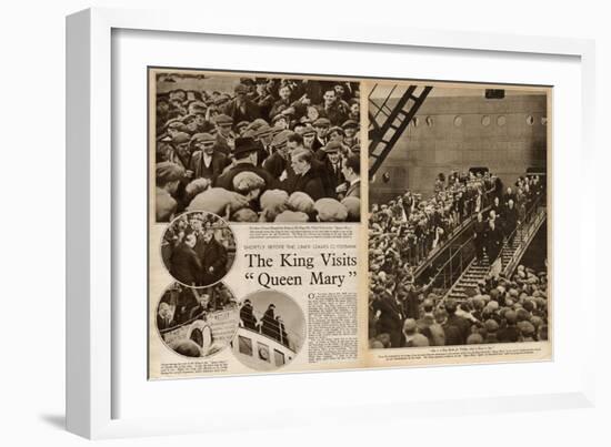 King Edward VIII Visits 'Queen Mary' Ocean Liner-null-Framed Art Print