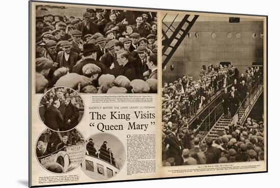 King Edward VIII Visits 'Queen Mary' Ocean Liner-null-Mounted Art Print