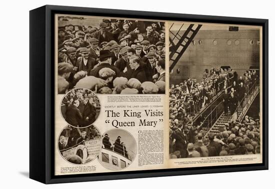 King Edward VIII Visits 'Queen Mary' Ocean Liner-null-Framed Stretched Canvas