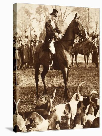 King Edward VIII with the Beaufort Hunt, 1923-null-Stretched Canvas