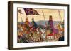 King Edwin with His Troops-George Morrow-Framed Art Print