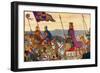 King Edwin with His Troops-George Morrow-Framed Art Print