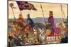 King Edwin with His Troops-George Morrow-Mounted Art Print