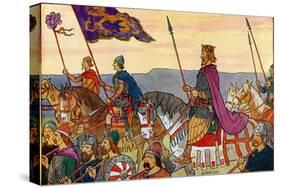King Edwin with His Troops-George Morrow-Stretched Canvas