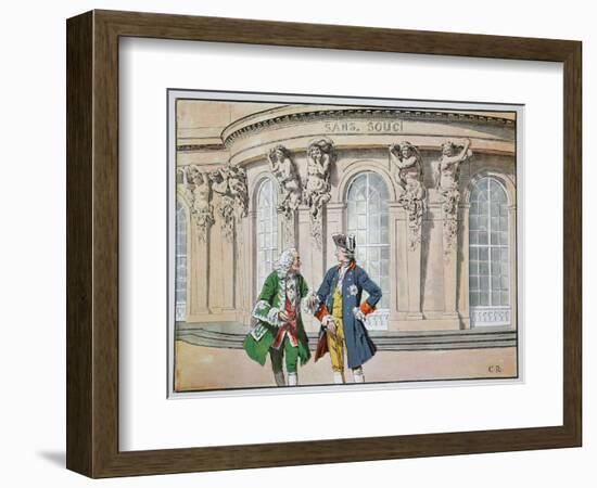 King Frederick and Voltaire (Colour Litho)-Richard Knoetel-Framed Giclee Print