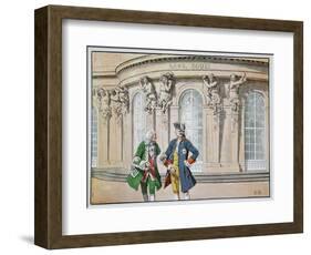 King Frederick and Voltaire (Colour Litho)-Richard Knoetel-Framed Giclee Print