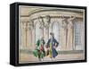 King Frederick and Voltaire (Colour Litho)-Richard Knoetel-Framed Stretched Canvas