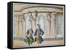 King Frederick and Voltaire (Colour Litho)-Richard Knoetel-Framed Stretched Canvas