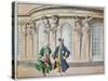 King Frederick and Voltaire (Colour Litho)-Richard Knoetel-Stretched Canvas