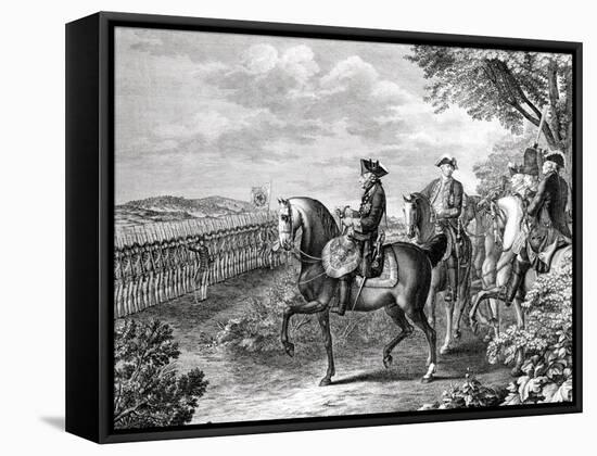 King Frederick II of Prussia Reviewing the Troops in 1778-Daniel Nikolaus Chodowiecki-Framed Stretched Canvas