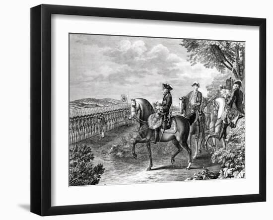 King Frederick II of Prussia Reviewing the Troops in 1778-Daniel Nikolaus Chodowiecki-Framed Giclee Print