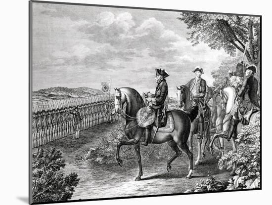 King Frederick II of Prussia Reviewing the Troops in 1778-Daniel Nikolaus Chodowiecki-Mounted Giclee Print