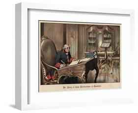 King Frederick the Great of Prussia in His Study at Sanssouci-Richard Knoetel-Framed Giclee Print