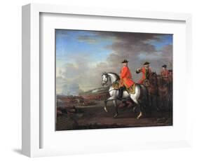 King George II (1683-1760) at the Battle of Dettingen, with the Duke of Cumberland and Robert,…-John Wootton-Framed Giclee Print