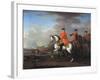 King George II (1683-1760) at the Battle of Dettingen, with the Duke of Cumberland and Robert,…-John Wootton-Framed Giclee Print