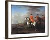 King George II (1683-1760) at the Battle of Dettingen, with the Duke of Cumberland and Robert,…-John Wootton-Framed Giclee Print