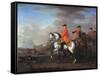 King George II (1683-1760) at the Battle of Dettingen, with the Duke of Cumberland and Robert,…-John Wootton-Framed Stretched Canvas