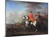 King George II (1683-1760) at the Battle of Dettingen, with the Duke of Cumberland and Robert,…-John Wootton-Mounted Giclee Print