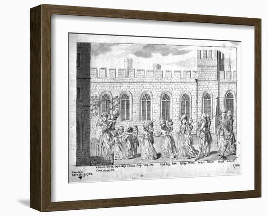 King George Iii and Queen Charlotte Walking in Procession with their Fourteen Children, 1781-English School-Framed Giclee Print