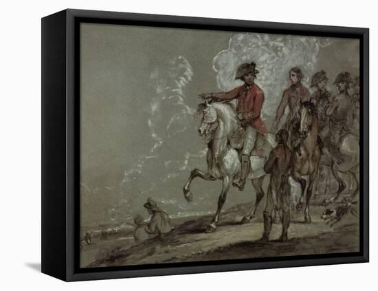 King George Iii, Reviewing the 10Th Dragoons-William Beechey-Framed Stretched Canvas
