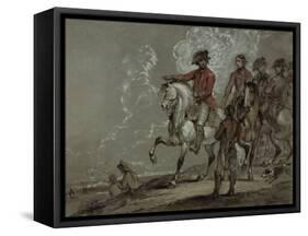 King George Iii, Reviewing the 10Th Dragoons-William Beechey-Framed Stretched Canvas