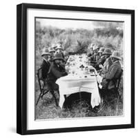 King George V (1865-193) Having Lunch after Tiger Hunting in Nepal, 1911-null-Framed Giclee Print