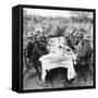 King George V (1865-193) Having Lunch after Tiger Hunting in Nepal, 1911-null-Framed Stretched Canvas