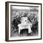 King George V (1865-193) Having Lunch after Tiger Hunting in Nepal, 1911-null-Framed Premium Giclee Print