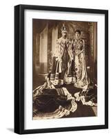 King George V and Queen Mary crowned and robed for the Delhi Durbar, 1911 (1935)-Unknown-Framed Photographic Print