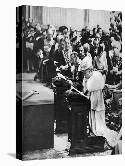 King George V and Queen Mary in St Paul's Cathedral, Silver Jubilee Thanksgiving Service, 1935-null-Stretched Canvas