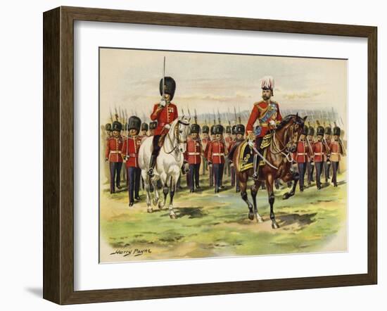 King George V as Prince of Wales Leading His Regiment, the Royal Fusiliers, at Aldershot-Henry Payne-Framed Giclee Print