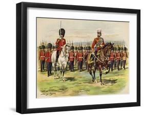 King George V as Prince of Wales Leading His Regiment, the Royal Fusiliers, at Aldershot-Henry Payne-Framed Giclee Print