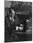 King George V Broadcasting to the Empire on Christmas Day, Sandringham, 1935-null-Mounted Giclee Print