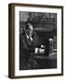 King George V Broadcasting to the Empire on Christmas Day, Sandringham, 1935-null-Framed Giclee Print