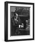 King George V Broadcasting to the Empire on Christmas Day, Sandringham, 1935-null-Framed Giclee Print