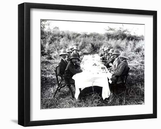 King George V Having Lunch in the Chitwan Valley During a Tiger Shoot, 1911-English Photographer-Framed Photographic Print