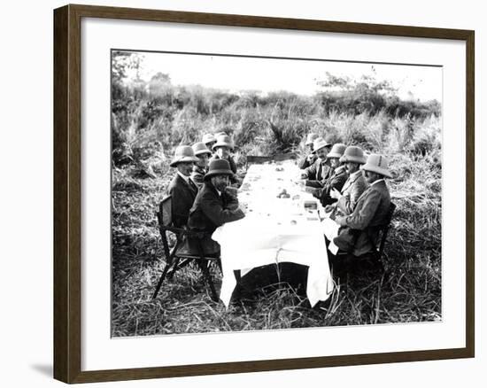 King George V Having Lunch in the Chitwan Valley During a Tiger Shoot, 1911-English Photographer-Framed Photographic Print