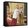 King George V in Procession with Queen Mary During the 1911 Durbar-Fortunino Matania-Framed Stretched Canvas