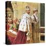 King George V in Procession with Queen Mary During the 1911 Durbar-Fortunino Matania-Stretched Canvas