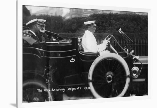 King George V Leaving Weymouth, Dorset, by Car, 11th March 1912-null-Framed Giclee Print