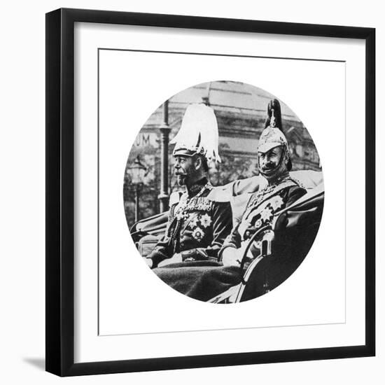 King George V of Great Britain and the German Kaiser, Berlin, 1913-null-Framed Giclee Print