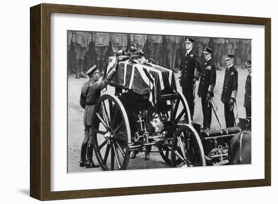 King George V Places a Wreath on the Coffin of an Unknown Soldier, Whitehall, London, C1930S-null-Framed Giclee Print