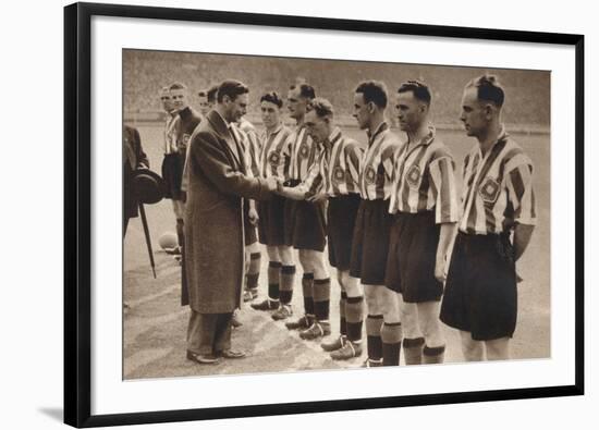 King George Vi and Queen Elizabeth Attend the Association Football Cup Final, 1937-null-Framed Photographic Print