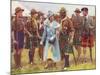 King George VI and Queen Elizabeth Inspect Scouts at Portree, on the Isle of Skye C1935-null-Mounted Giclee Print